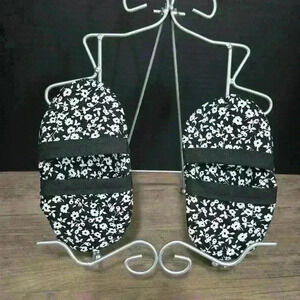 Homemade Mini /Junior/ Small Microwave Mitts white  flowers black background